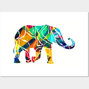 Abstract Colored Elephant T-shirt Posters and Art